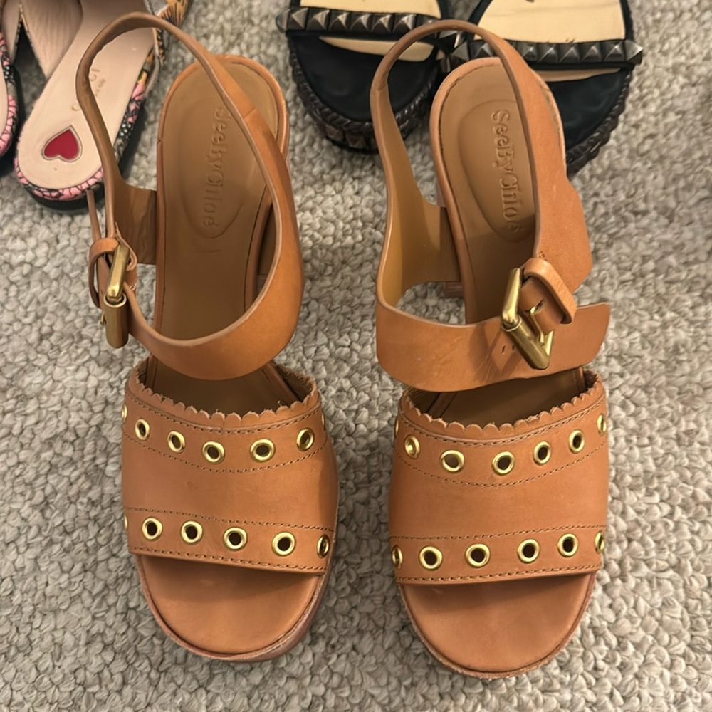 See by Chloe brown platforms